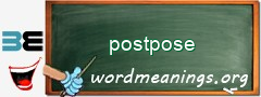 WordMeaning blackboard for postpose